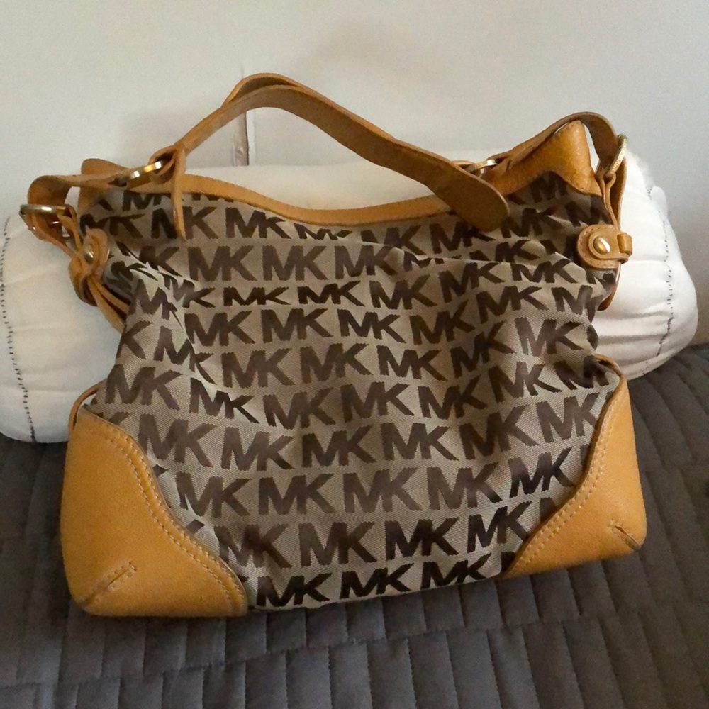Yellow and brown Michael Kors bag